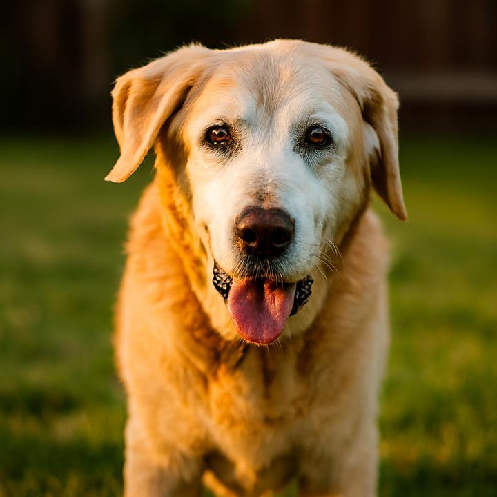 Biscuit at 13 years, AI portrait